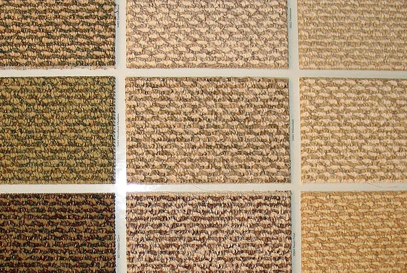 Swatches of berber carpet