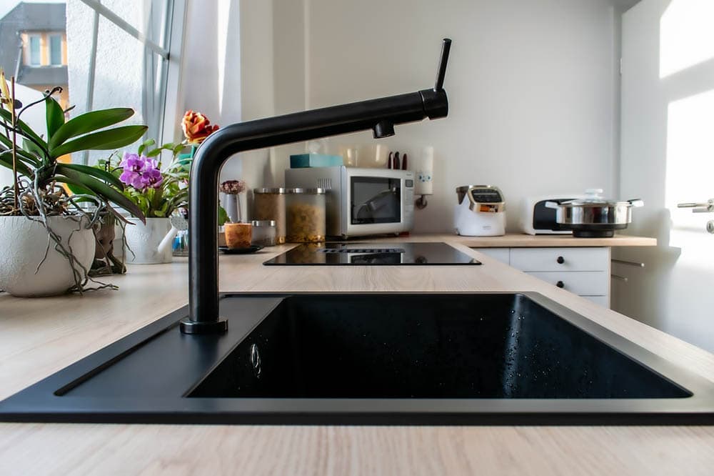 all black kitchen sink