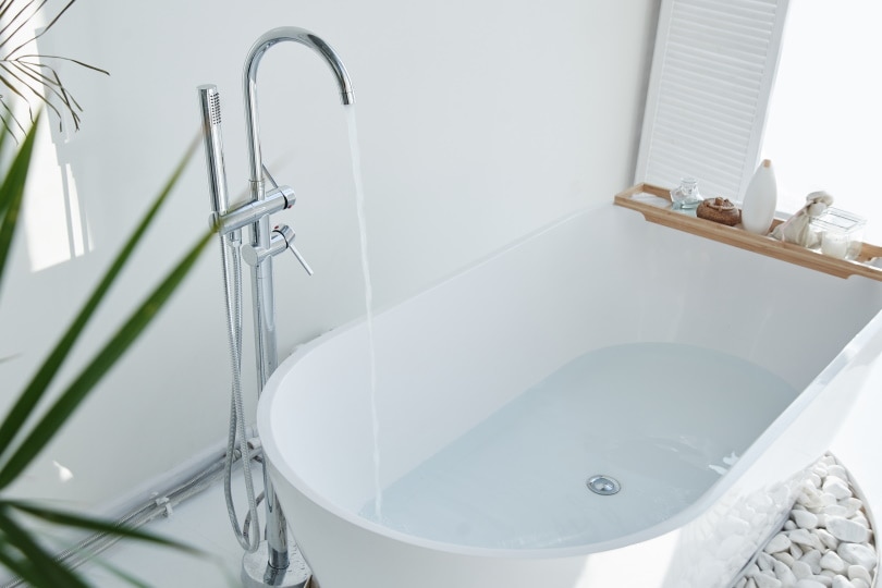 bathtub with water