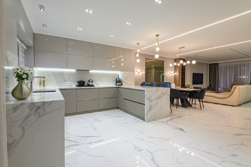 beautiful modern home with marble interiors
