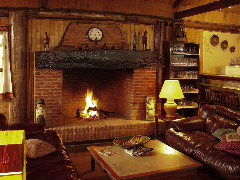 fireplace in the living room
