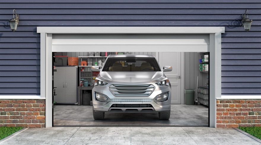 garage interior with car