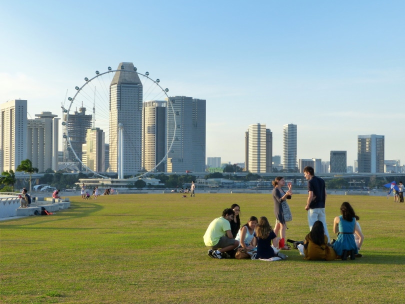 group of people at the park in singapore
