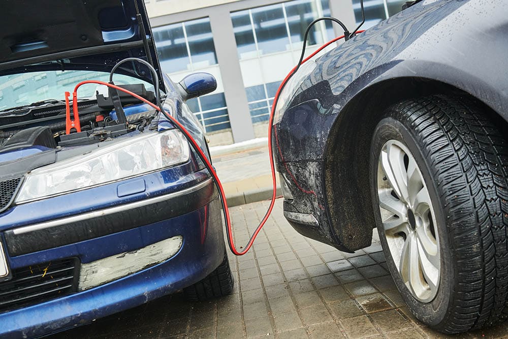jumpstarting car