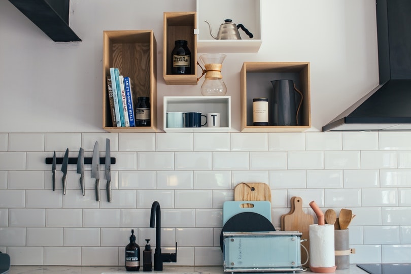 knife rack in kitchen