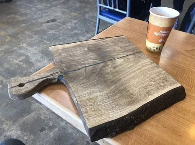 live edge myrtle cutting board