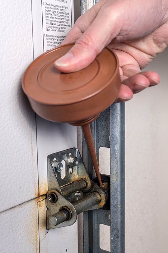lubricating garage door