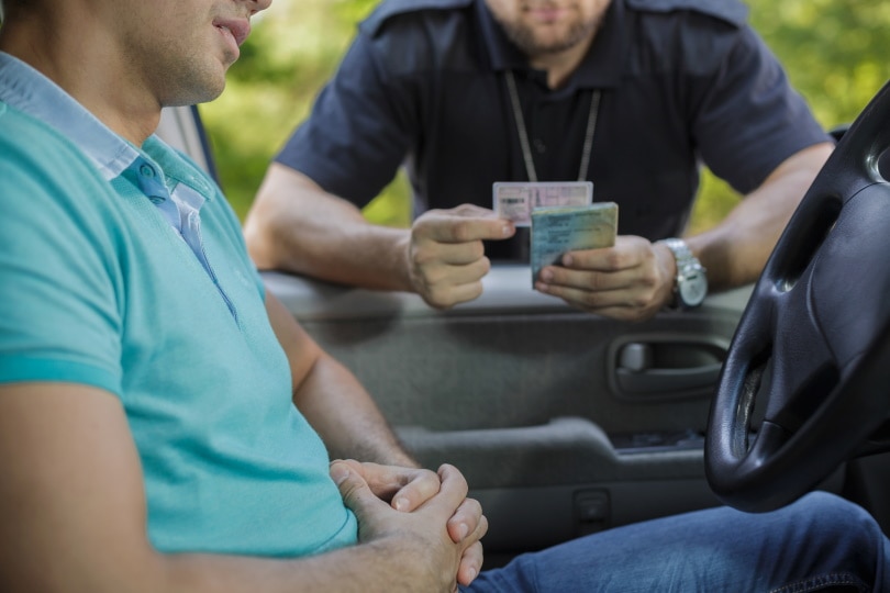male driver stopped by policeman