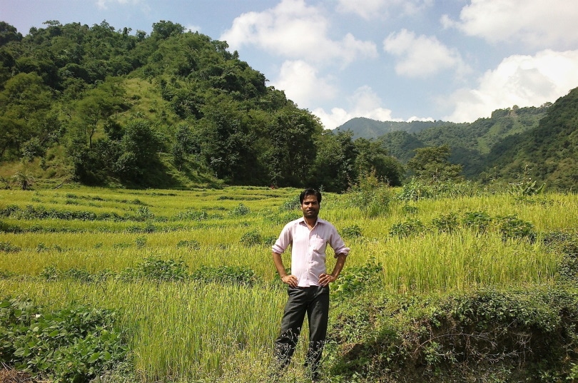 man standing in the field
