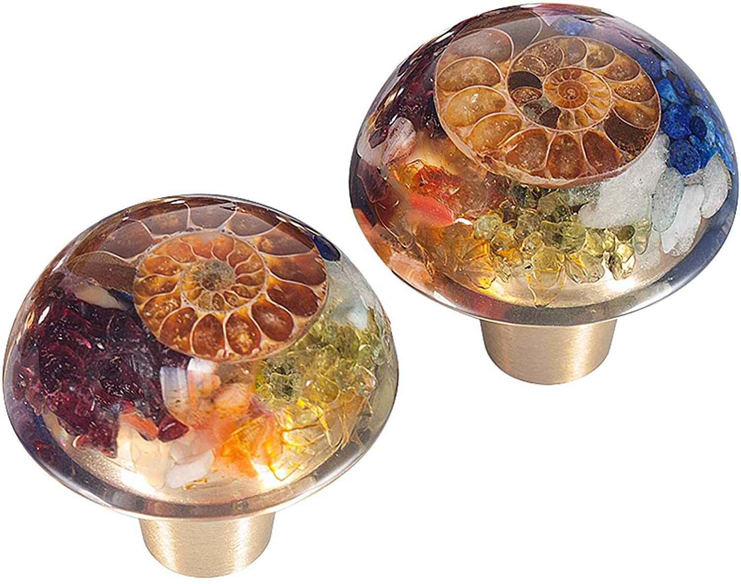 mookaitedecor 7 Chakra Drawer Knobs with Screws Set of 2