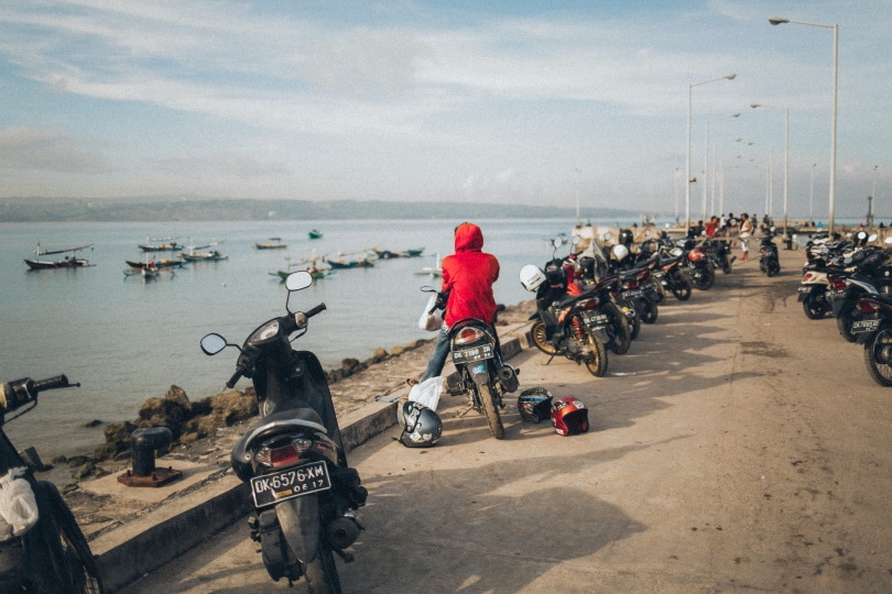 motorcycles near sea side