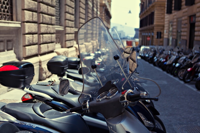 motorcycles parked on the street