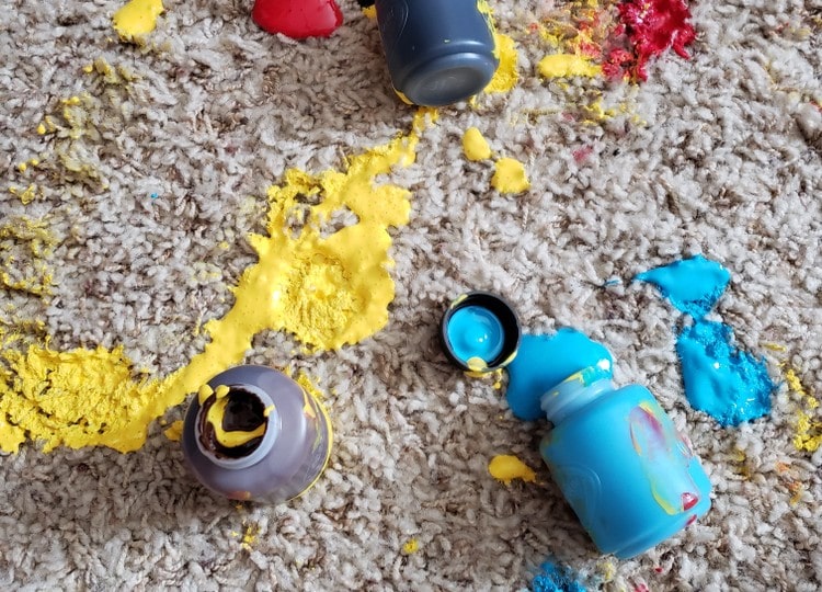 paint spilled on carpet