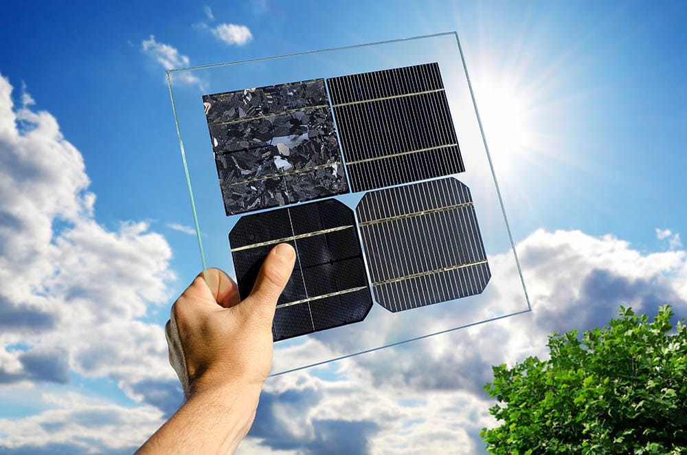 samples of various types of solar cells