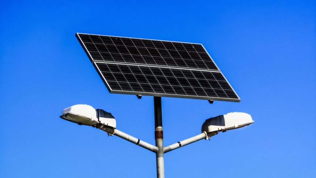 solar lights on the street