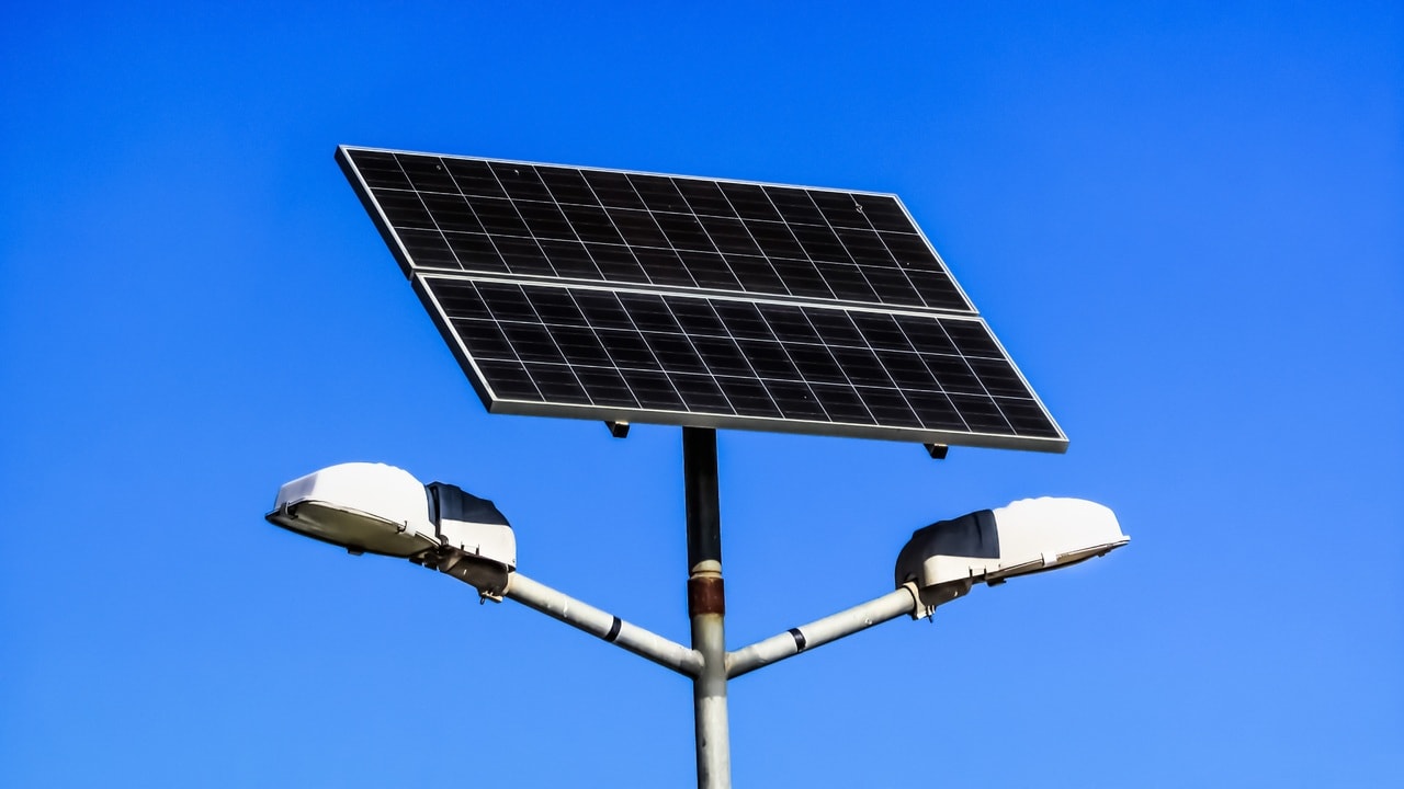 solar lights on the street