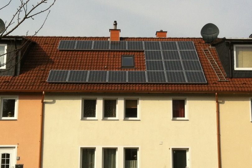 solar panel on apartment's roof