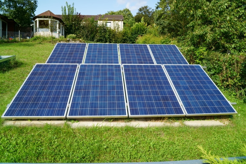 solar panel on the garden