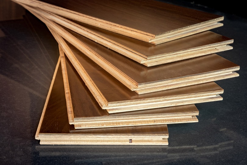 stacked engineered flooring planks