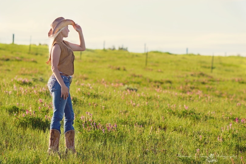 woman standing on the field