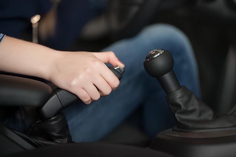 women are the handbrake and Parking Brake car