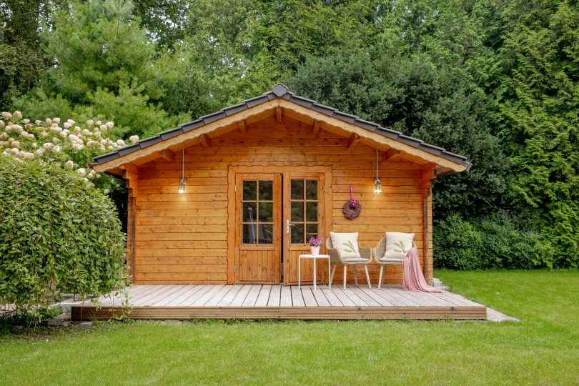 wooden garden shed