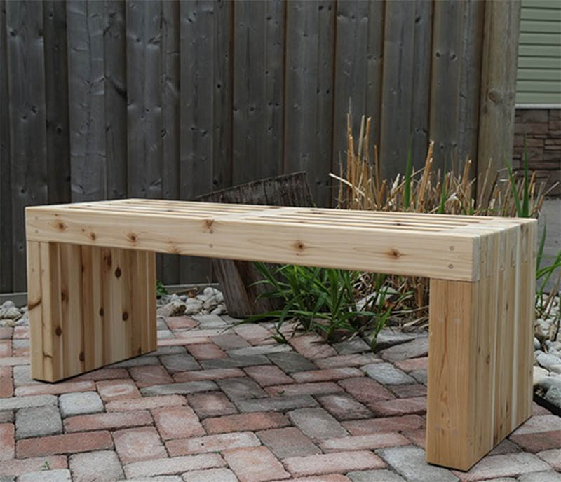 48-inch Modern Cedar Bench