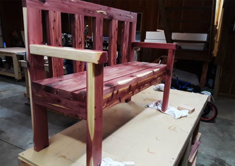 Cedar Garden Bench from 2x4s