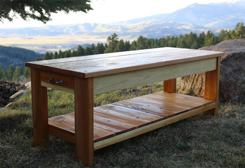 Cedar Garden Bench with Handles