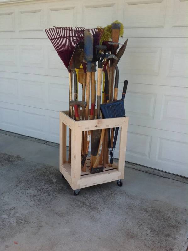 DIY long tool organizer cart made with cnc-plywood