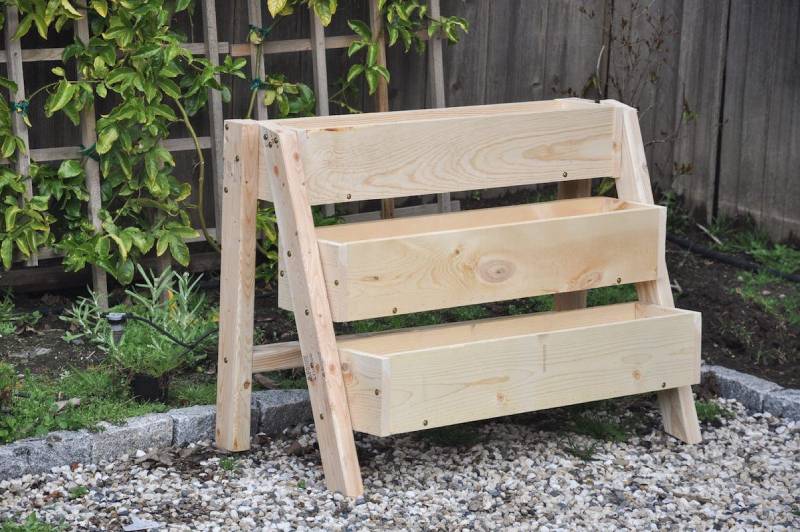 DIY tiered strawberry planter