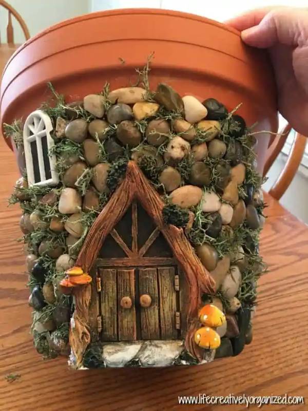 DIY whimsical diy fairy house planter