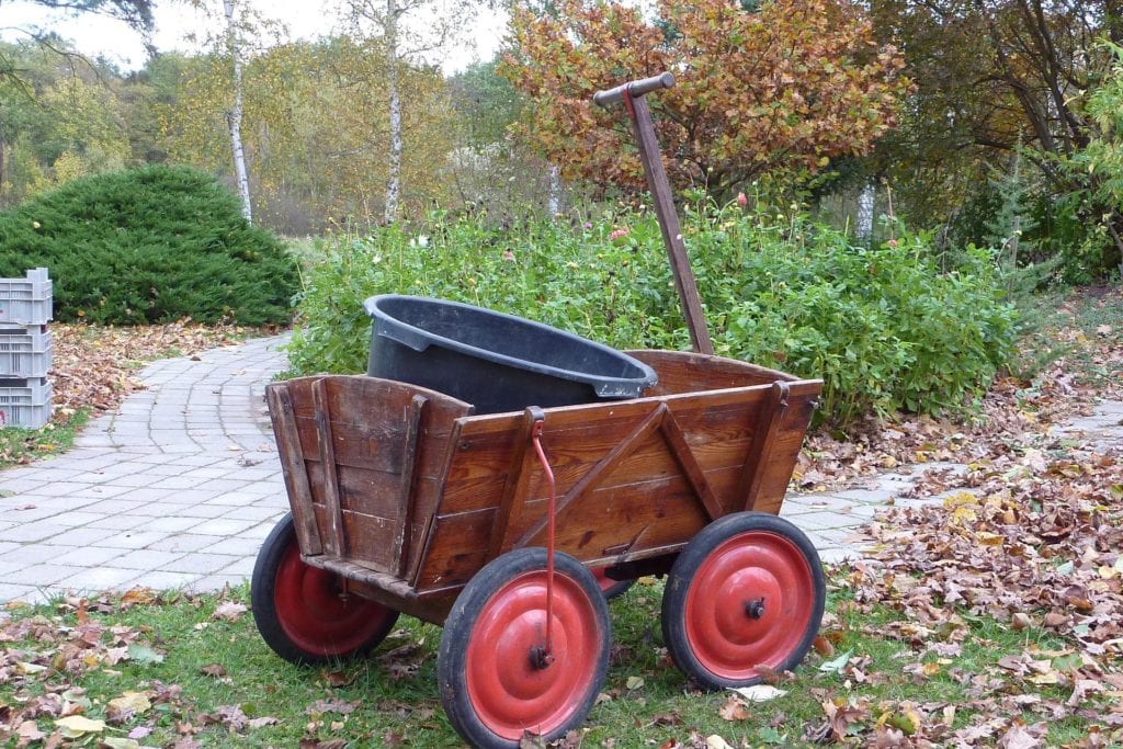 Garden cart wagon with bucket and wheels