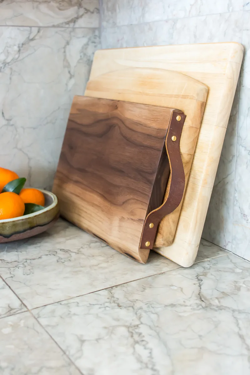 Leather Handled Cutting Board- DIY in pdx