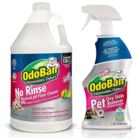 OdoBan Pet Solutions 32oz Spray Bottle and 1 Gal Neutral pH Floor Cleaner Concentrate