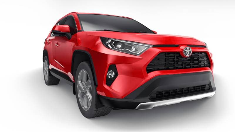 Toyota RAV4 SUV 2020 city red car 3d illustration