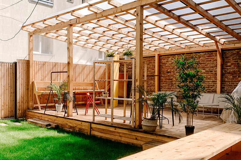 a spacious deck