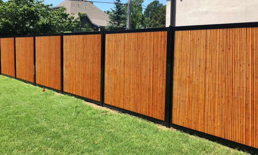bamboo and metal privacy fence