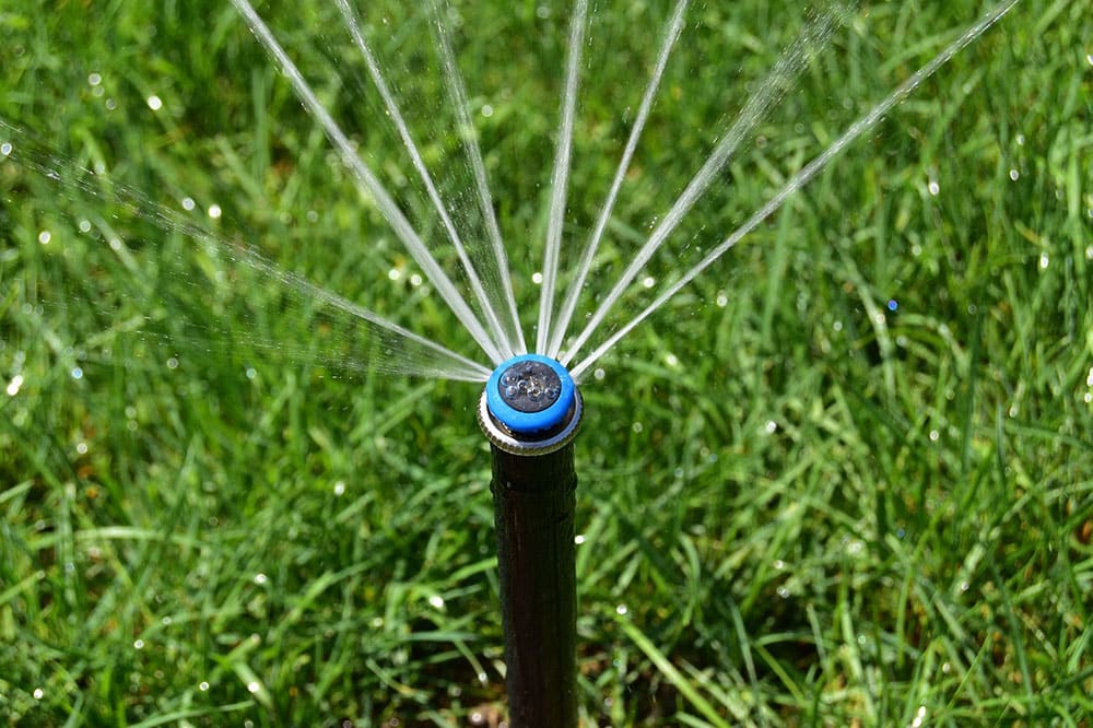 close up sprinkler in the garden