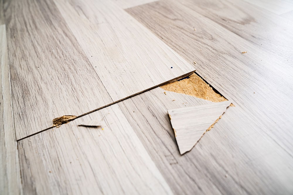damaged laminated flooring