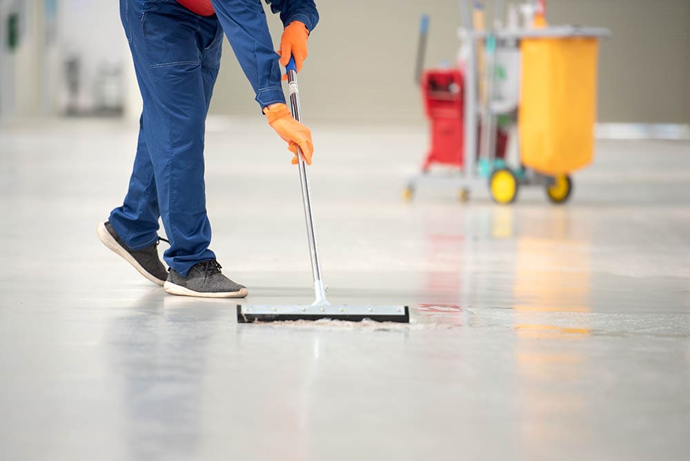 mopping garage floor