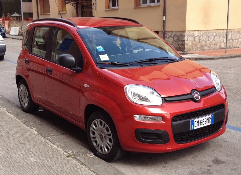 red compact car