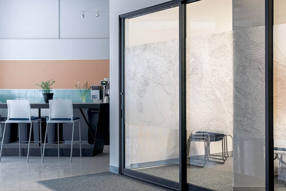 sliding glass door in the kitchen