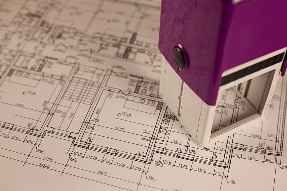 stamp on house plan