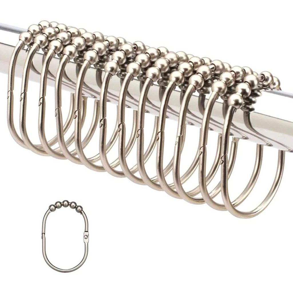 2LB Depot Wide Shower Curtain Rings_Hooks Set