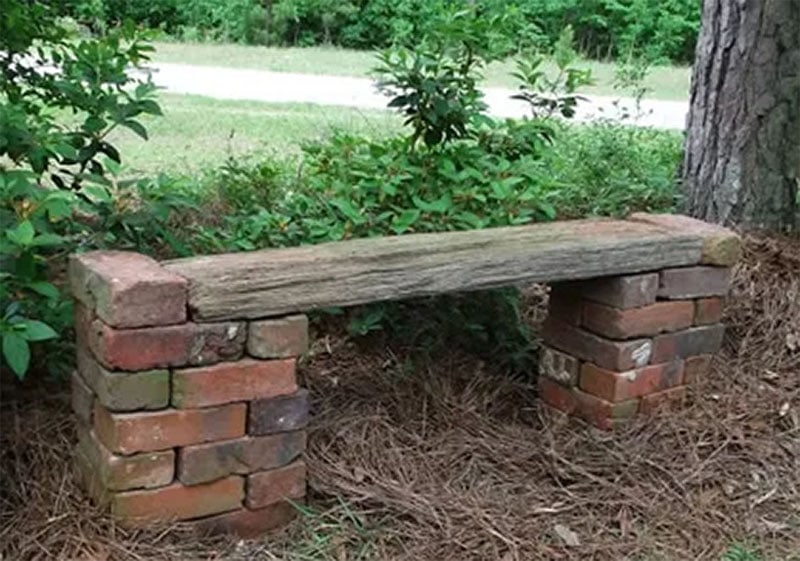 Brick Garden Bench