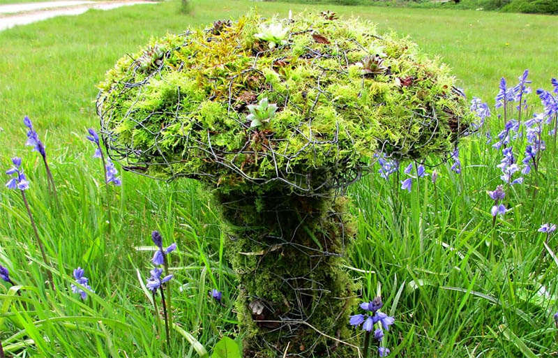 Chicken Wire and Moss Toadstool