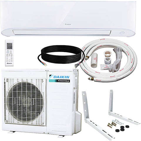 DAIKIN 9,000 BTU 17 SEER Wall-Mounted Ductless Mini-Split Inverter Air Conditioner Heat Pump System