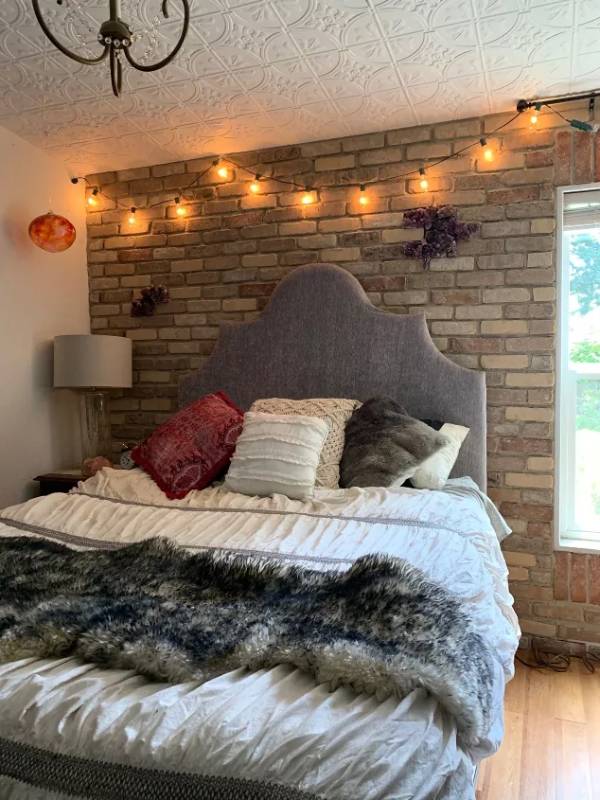 DIY amethyst encrusted brick wall