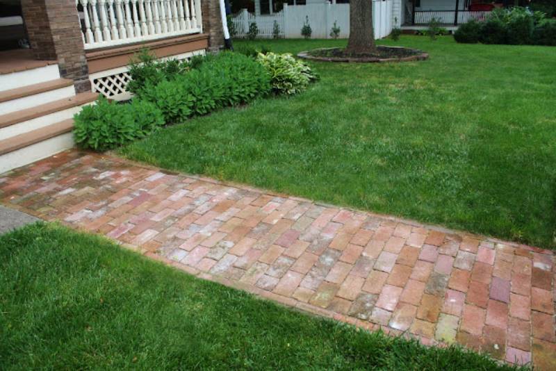 DIY antique brick pathway